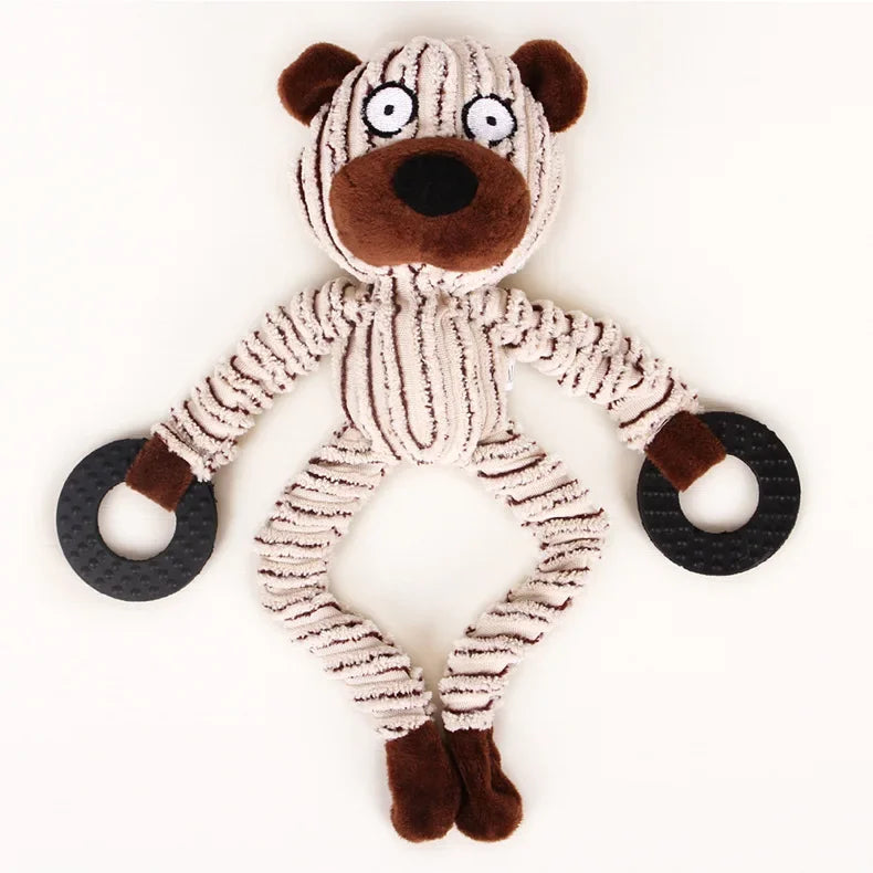 Monkey Plush Puppy Toy – Squeaky Chew & Training Toy for Small Dogs 🐵🐶