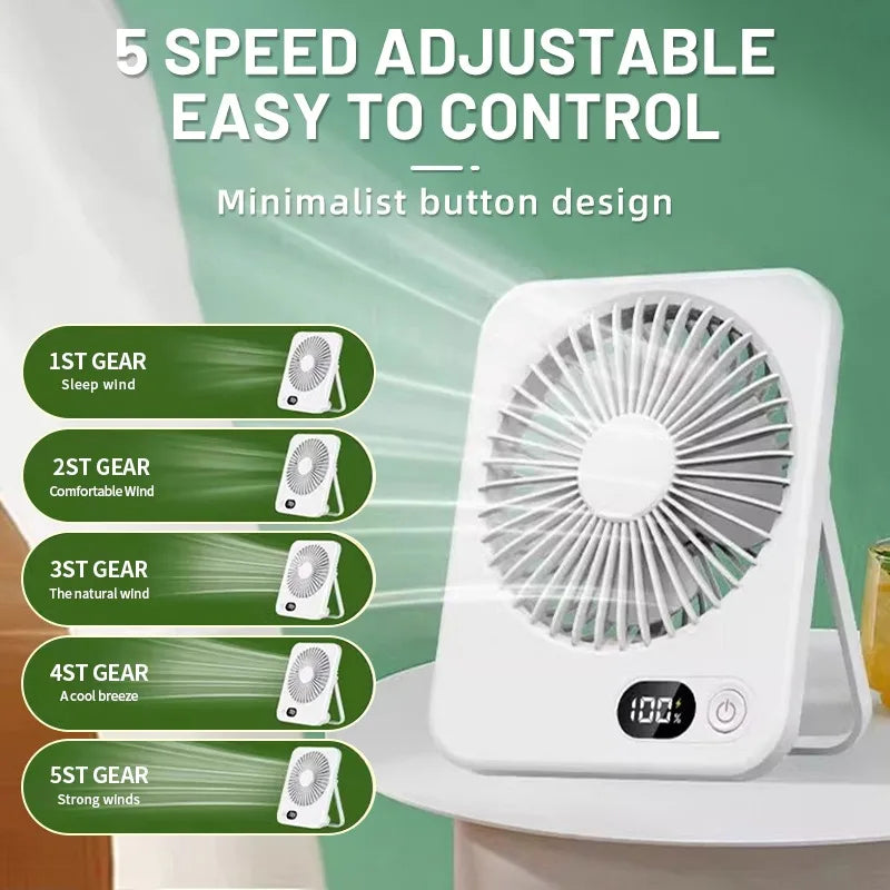 🌀 Mini Portable Folding USB Charging Power Bank Fan – Handheld & Desk Multi-Function Fan for Sports & Summer Cooling