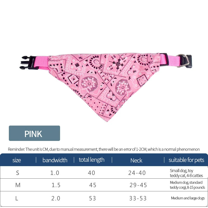 Adjustable Pet Triangle Scarf – Printed Dog & Cat Saliva Towel Neckerchief for Puppies & Kittens