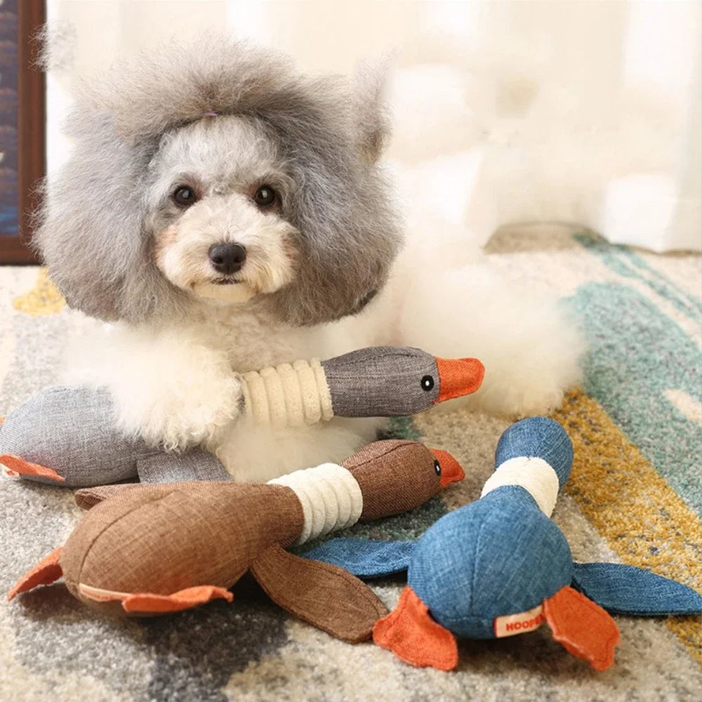 Plush Squeaky Duck Dog Toy – Soft Chew Toy for Small to Large Dogs