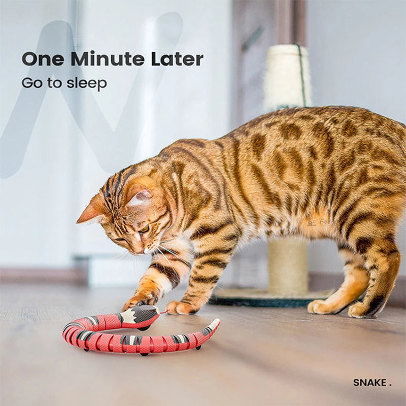 Smart Sensing Snake Cat Toy – USB Rechargeable Interactive Teaser for Cats