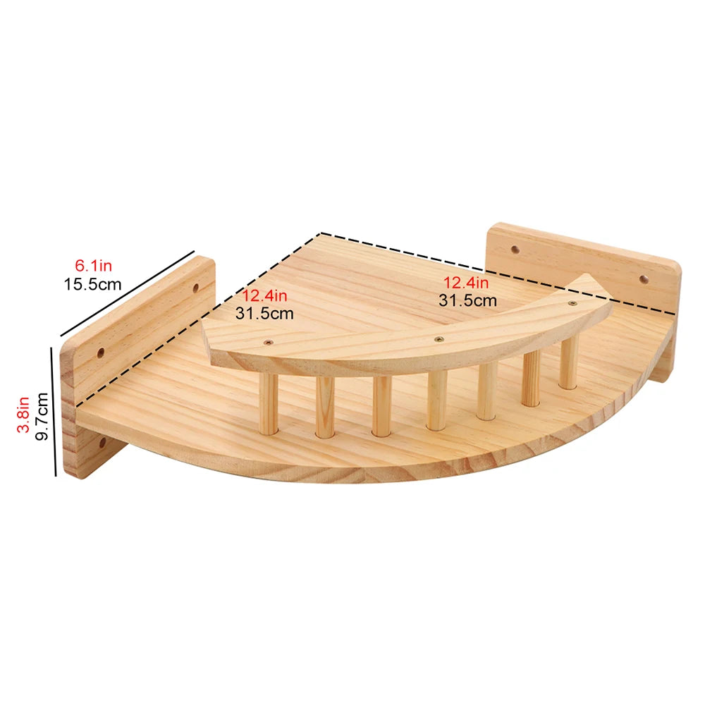 🐾 Wall-Mounted Cat Climbing Rope with Solid Wooden Pedals – Indoor Kitten Training & Claw Grinding Furniture