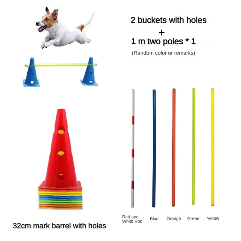 Dog Agility Training Equipment Set – Jumping Bar & Obstacle Course for Pet Exercise & Obedience Training