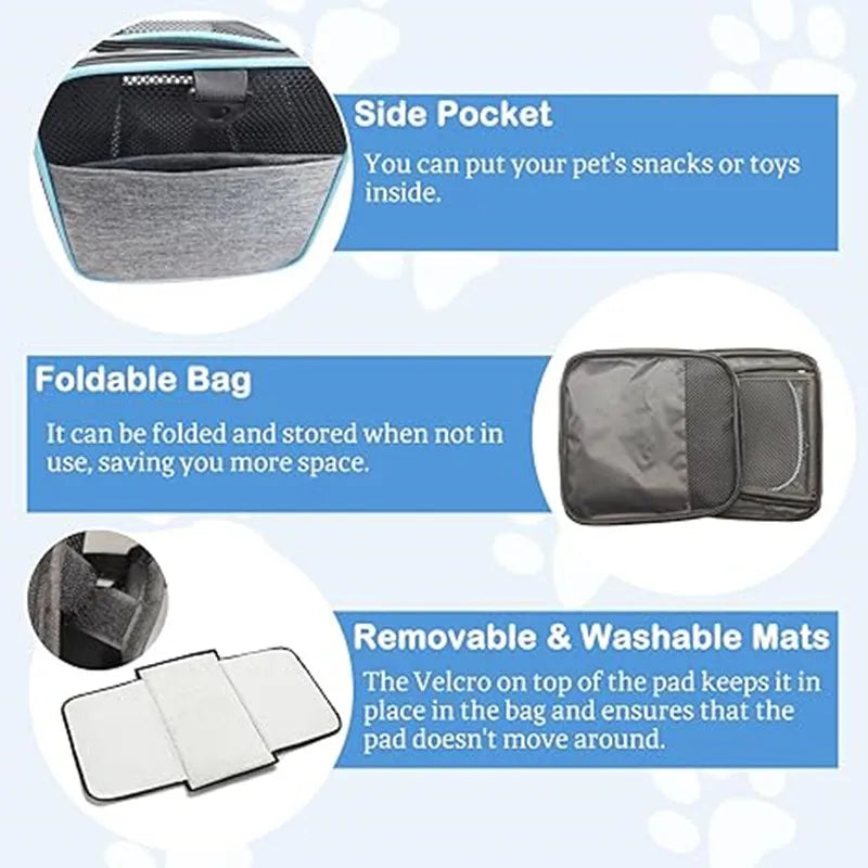 Pet Carrier Backpack – Portable Foldable Cat & Dog Travel Bag, Breathable Pet Transport Carrier for Outdoor Trips