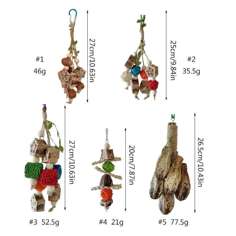 Colorful Hanging Parrot Bird Molar Toy – Chewable Bird Swing for Training and Beak Health