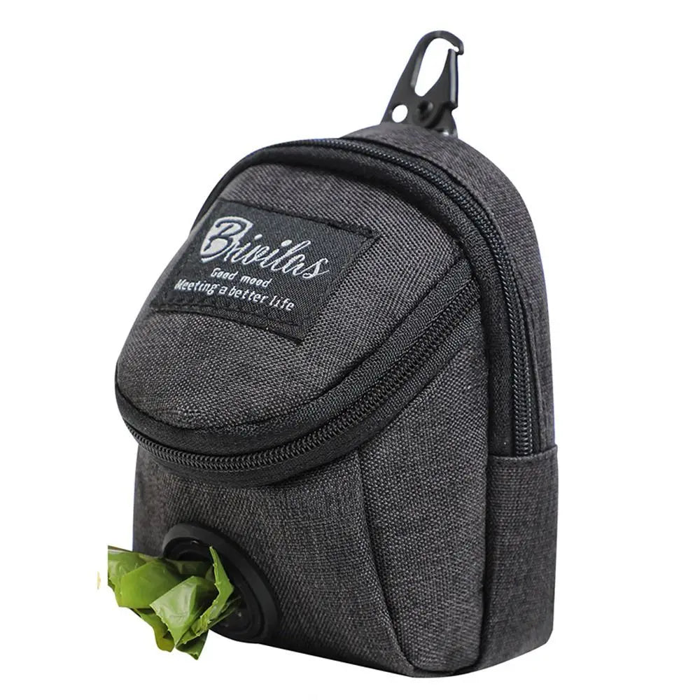 Portable Dog Training Treat Pouch – Outdoor Dog Snack Bag with Waist Strap & Poop Bag Holder