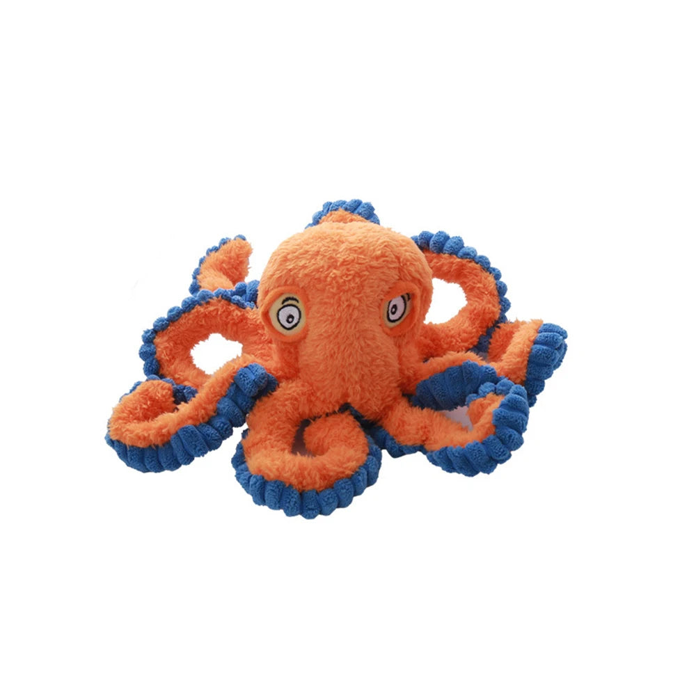 🐙 Plush Octopus Dog Toy – Squeaky Chew Toy for Interactive Play & Boredom Relief 🐾🎵
