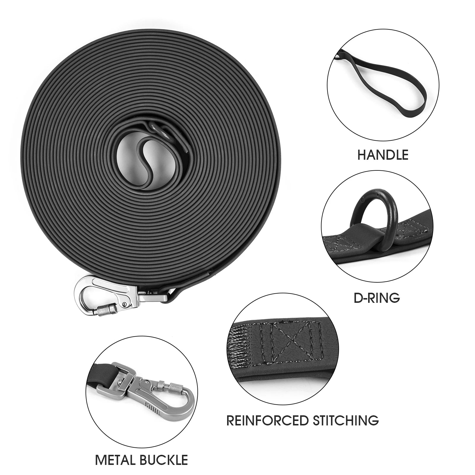 PVC Waterproof Long Dog Leash – 2M/3M/5M/10M Training & Running Lead