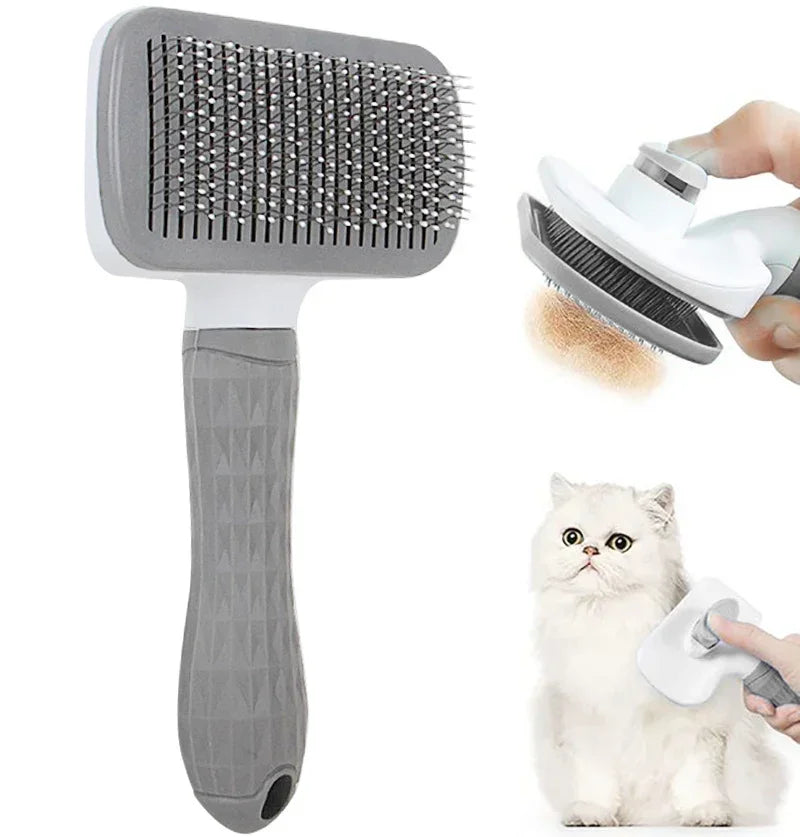 Pet Hair Remover Brush 🐾 Grooming Comb for Long-Haired Dogs & Cats