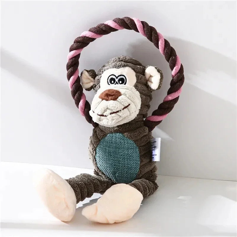 Squeaky Dog Plush Toy – Interactive Animal Chew Toy for Dogs, Teeth Cleaning Pet Toy