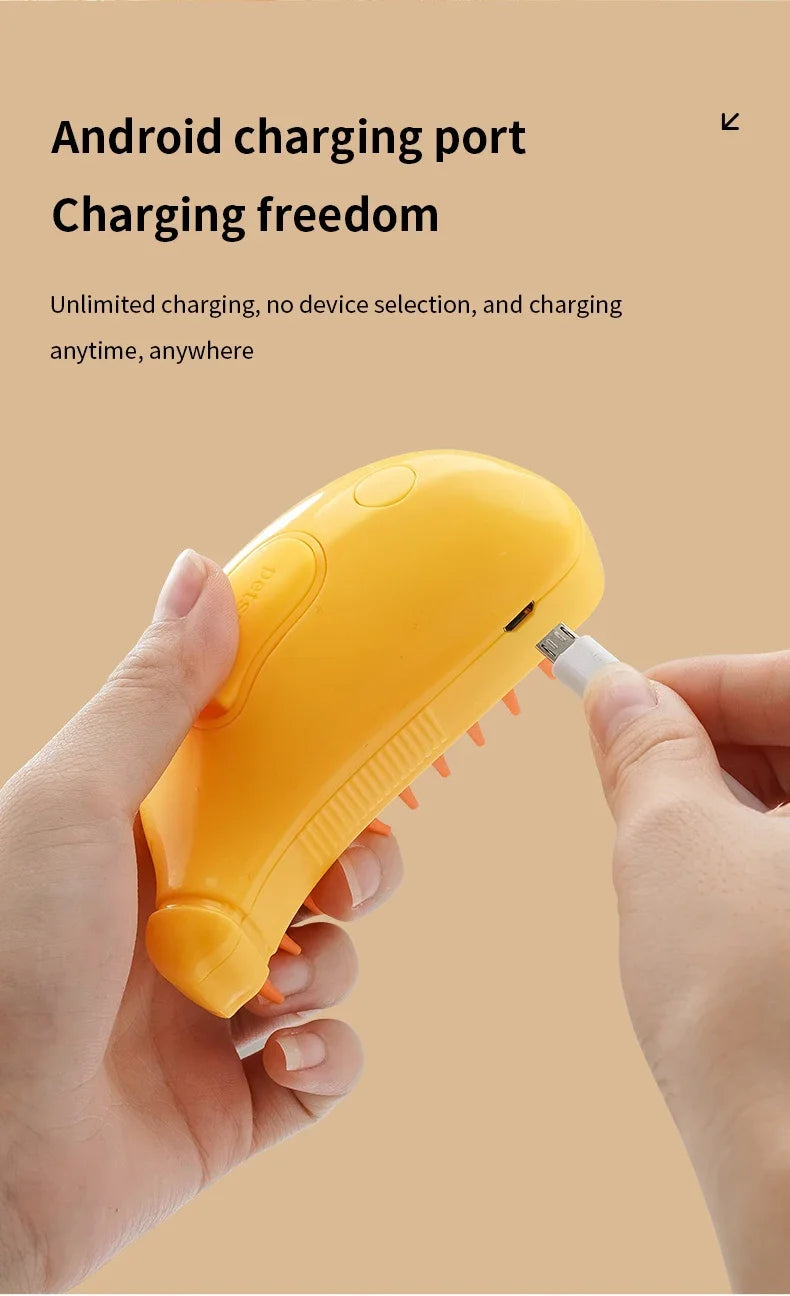 🐱 Spray Cat Brush 3-in-1 – Steamy Electric Dog & Cat Grooming Comb with Hair Removal & Massage