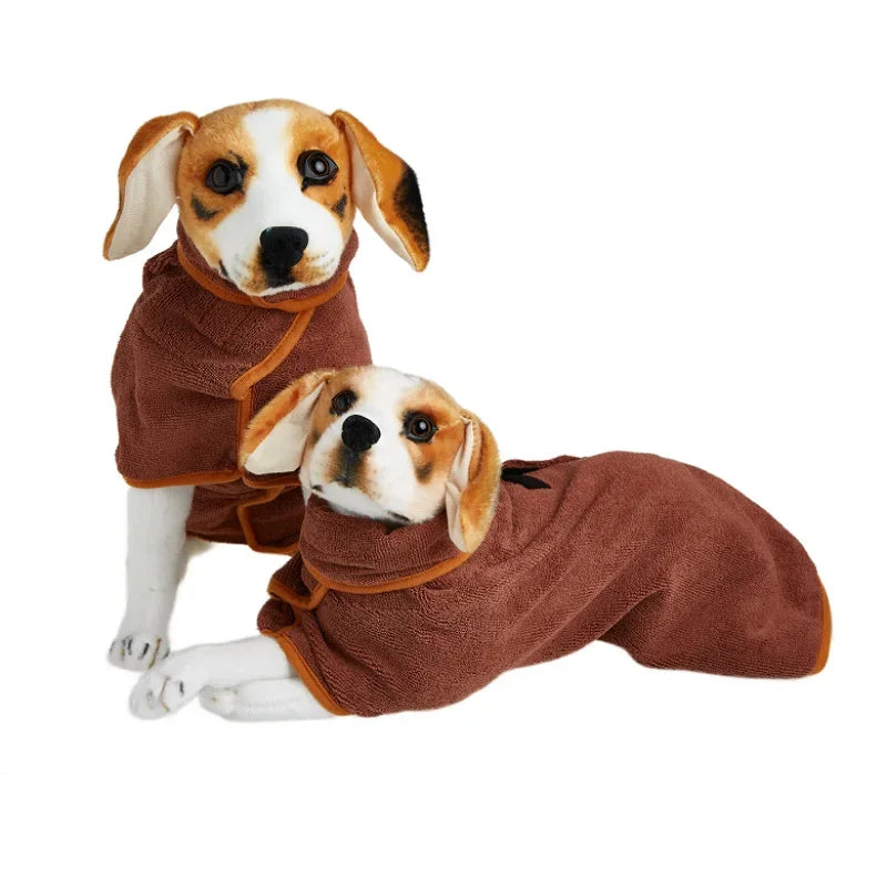 Pet Bathrobe Adjustable Towel – Super Fast-Drying Moisture Robe for Dogs (Large, Medium, Small)