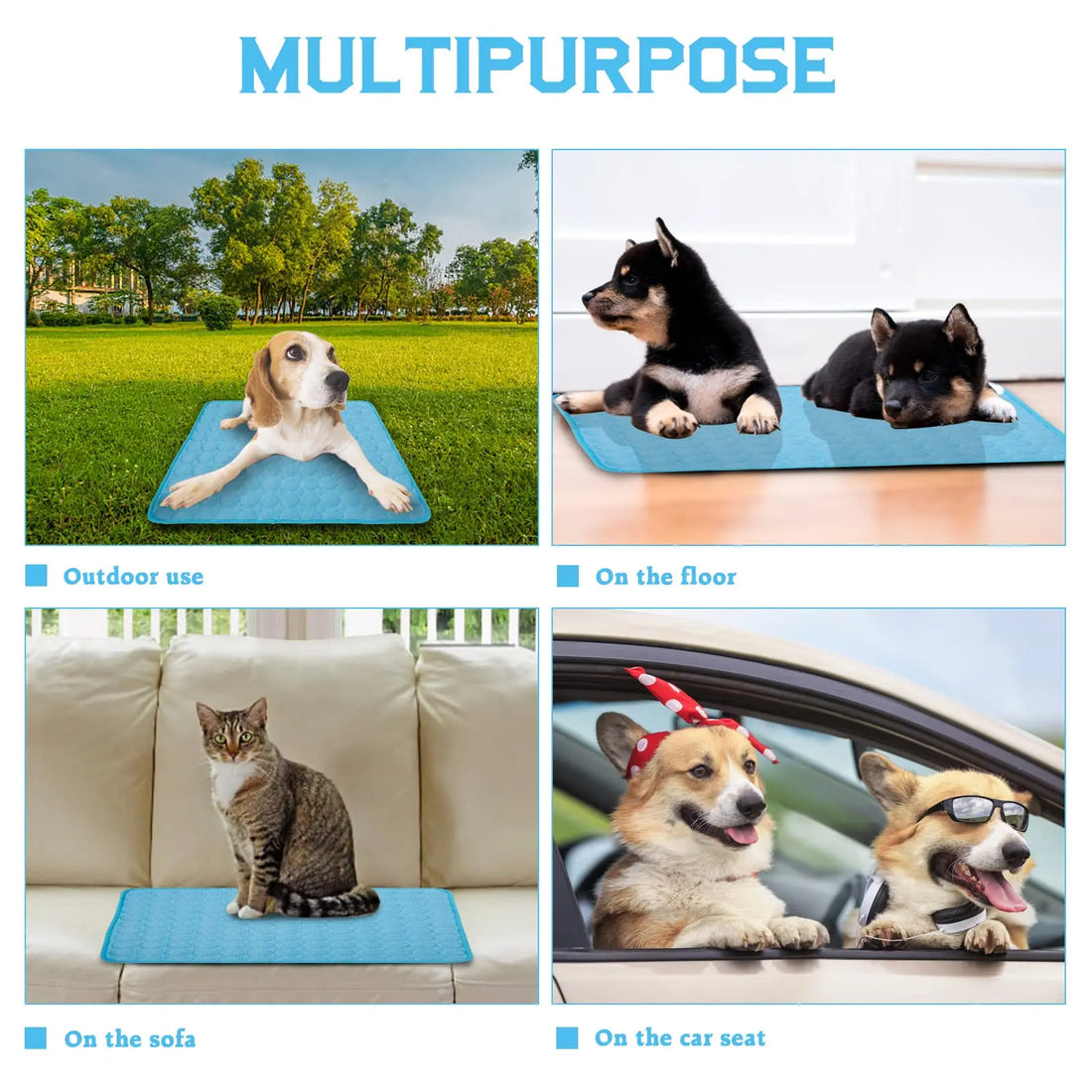 Large Dog Cooling Mat – Breathable Summer Pet Pad for Dogs & Cats, Self-Cooling Kennel Blanket