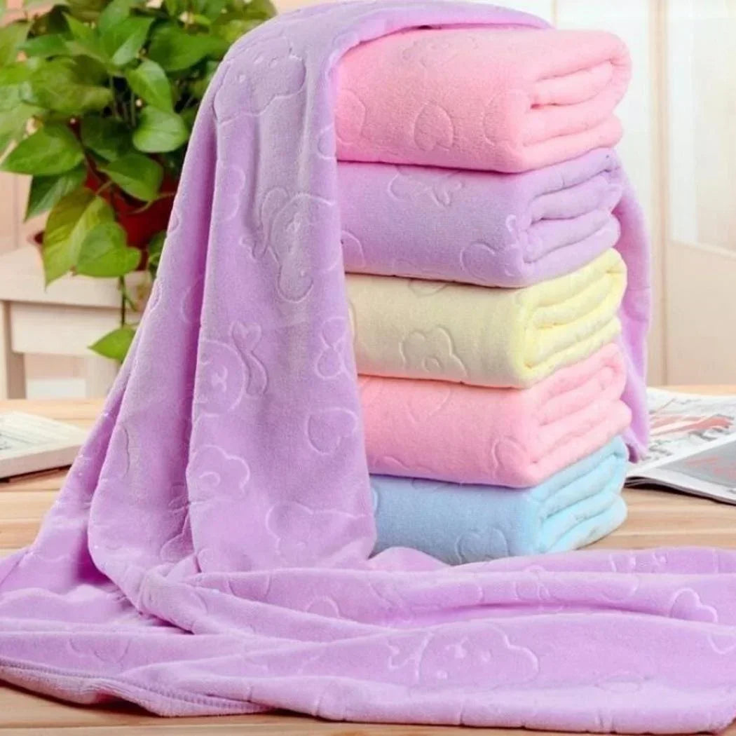 Quick-Drying Pet Bath Towel – Super Absorbent Soft Fiber Dog & Cat Towels for Grooming and Bathing