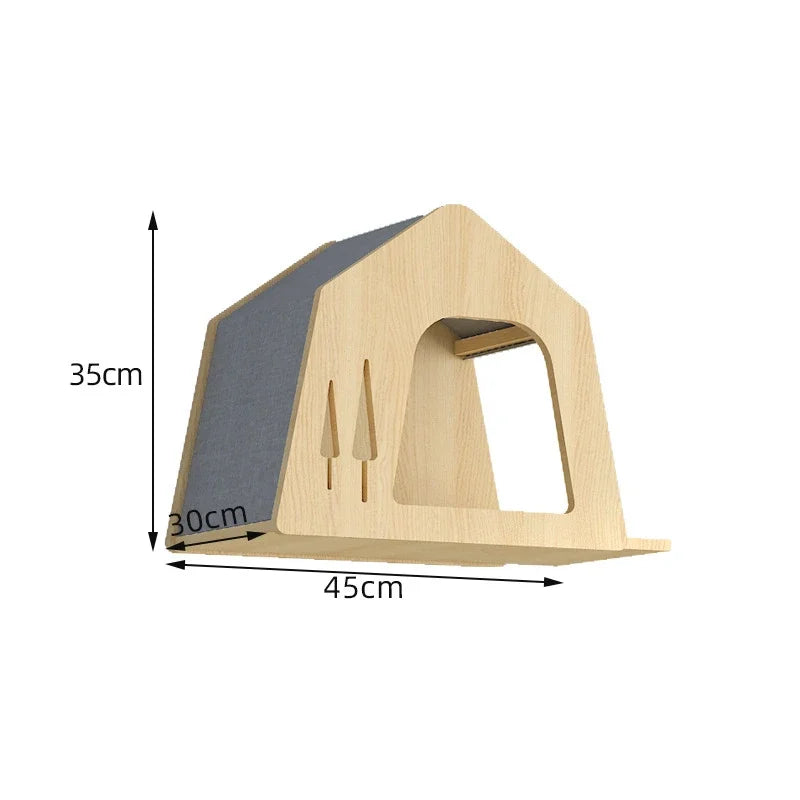🐾 Wooden Wall Climbing Set for Cats – DIY Modular Cat Tower & Training System