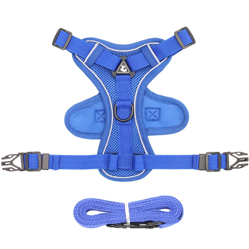 🐾 Fashion Reflective Cat Harness & Leash Set – Breathable Mesh for Cats & Small Dogs
