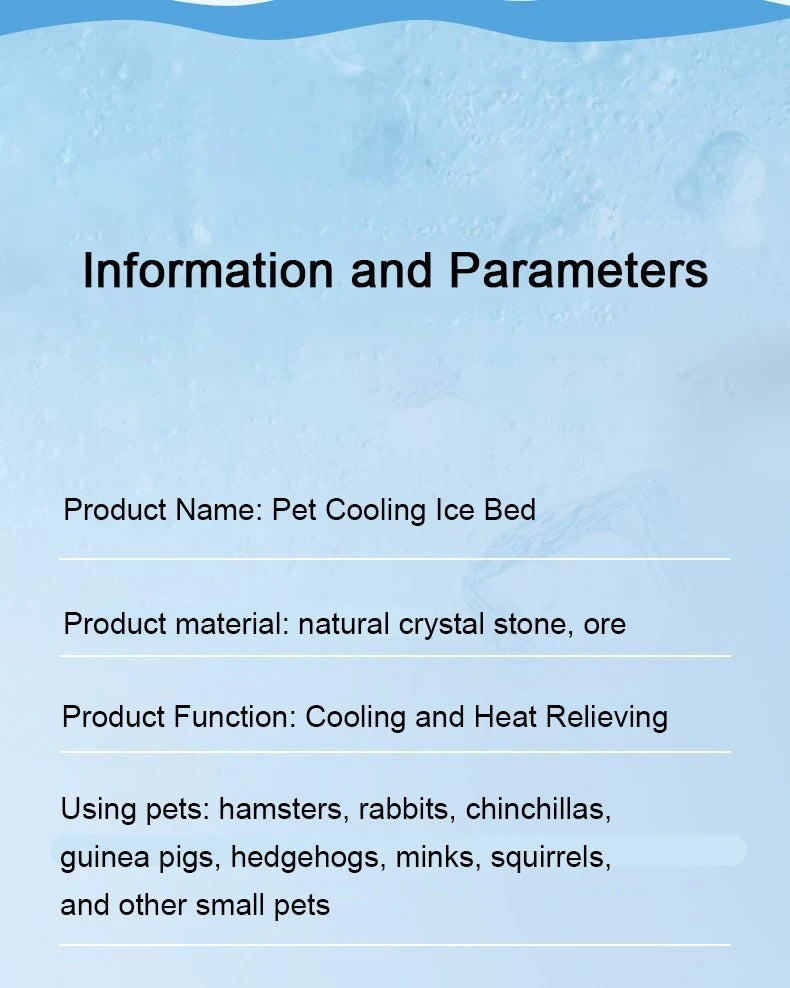 Summer Cooling Ice Mat for Small Pets – Heat Dissipation Pad for Hamsters, Rabbits, Chinchillas & Guinea Pigs