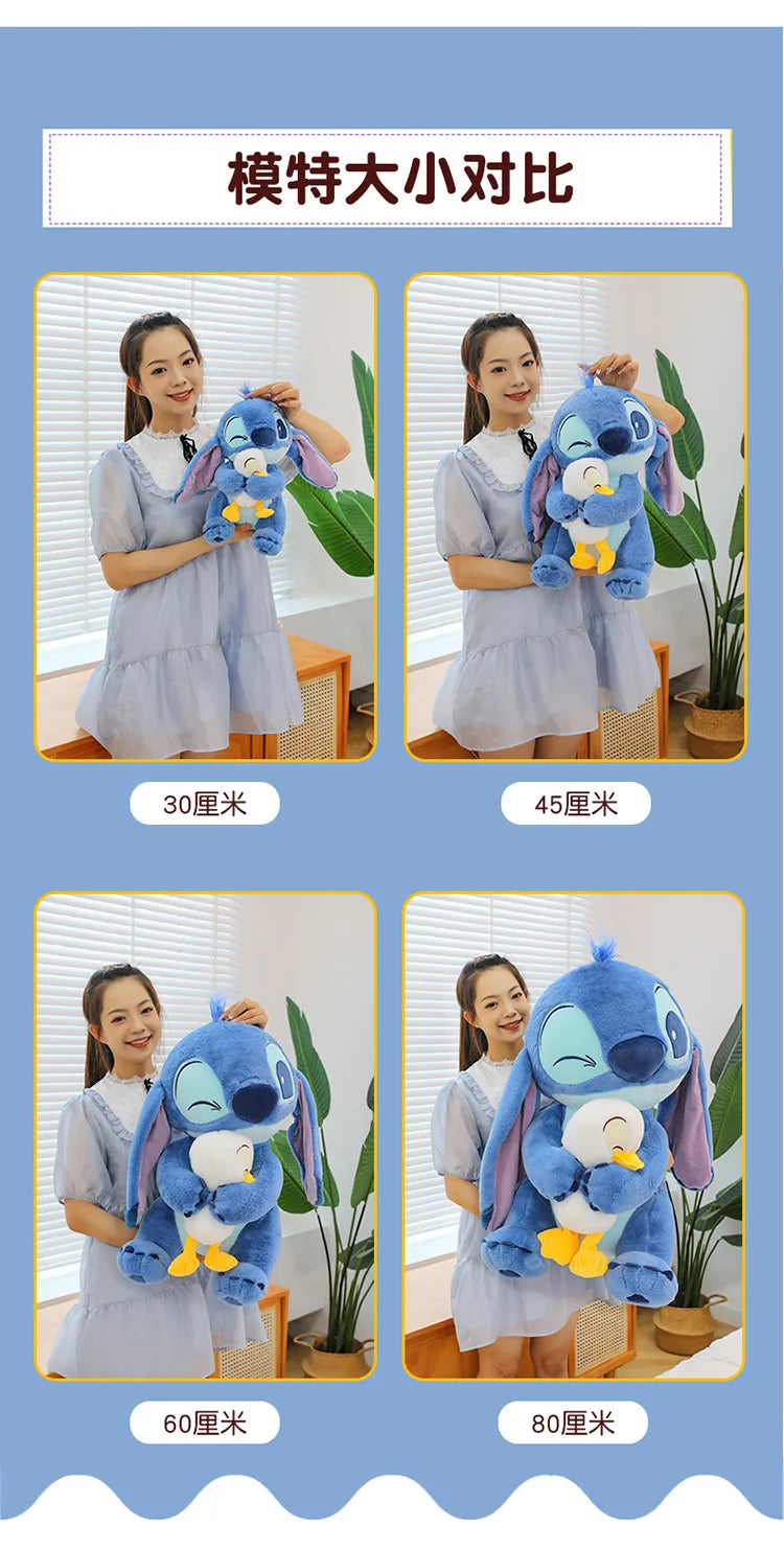 🧸 Disney Lilo & Stitch Plush Toy – Large 30cm-60cm Stuffed Cartoon Doll