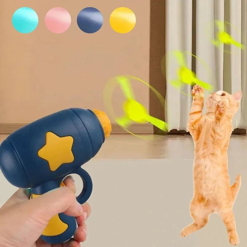 Interactive Mini Flying Disc Shooter Cat Toy – Pet Training & Chasing Game
