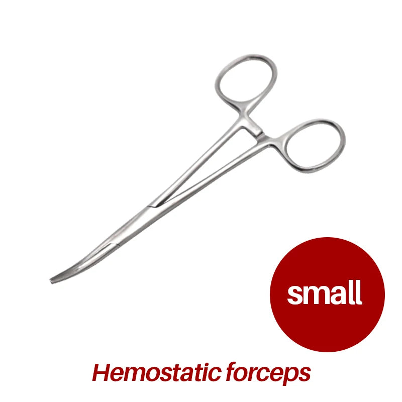 Stainless Steel Hemostatic Clamp Forceps – 18cm/16cm/14cm Straight & Curved Tips Surgical Tools