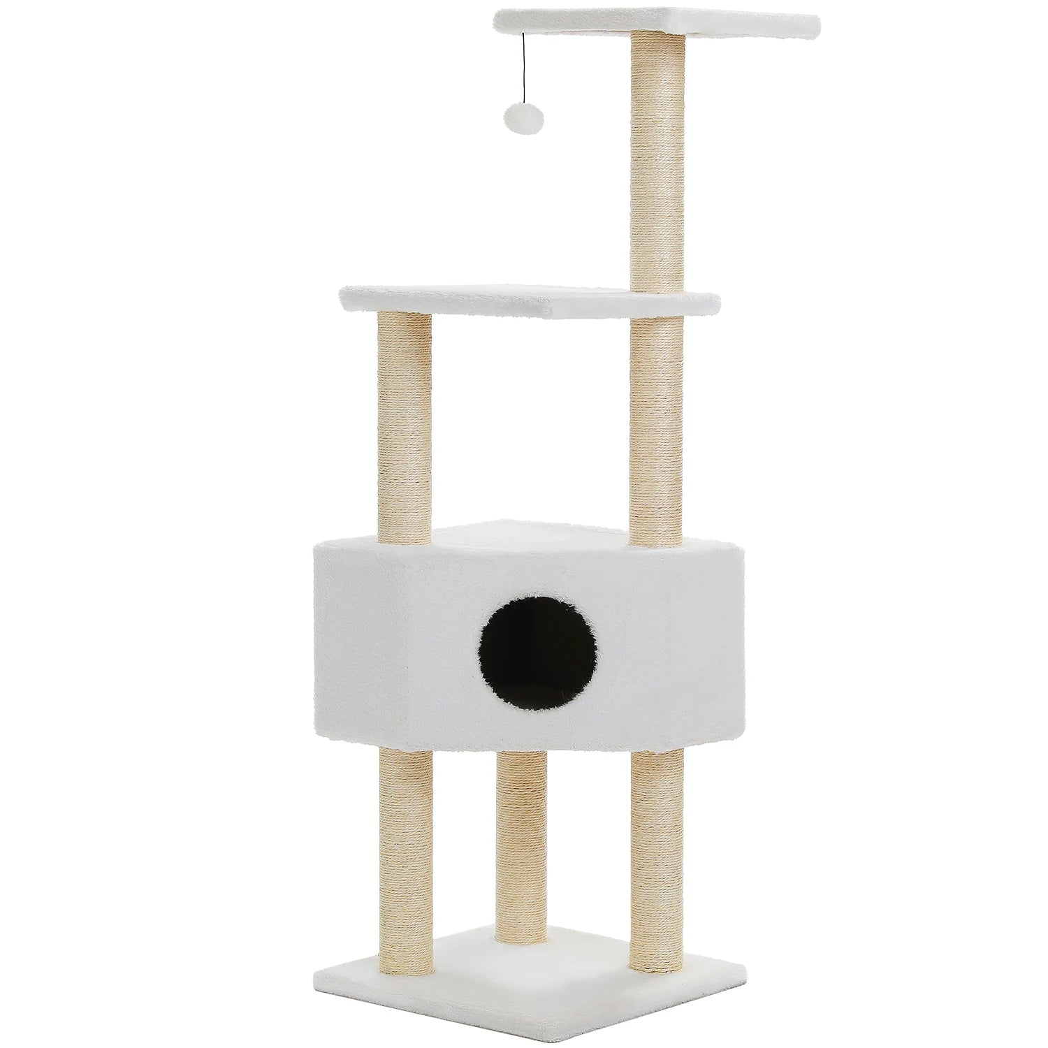 🐾 Cat Tree Tower Condo – Plush Perch, Hammock & Sisal Scratching Posts
