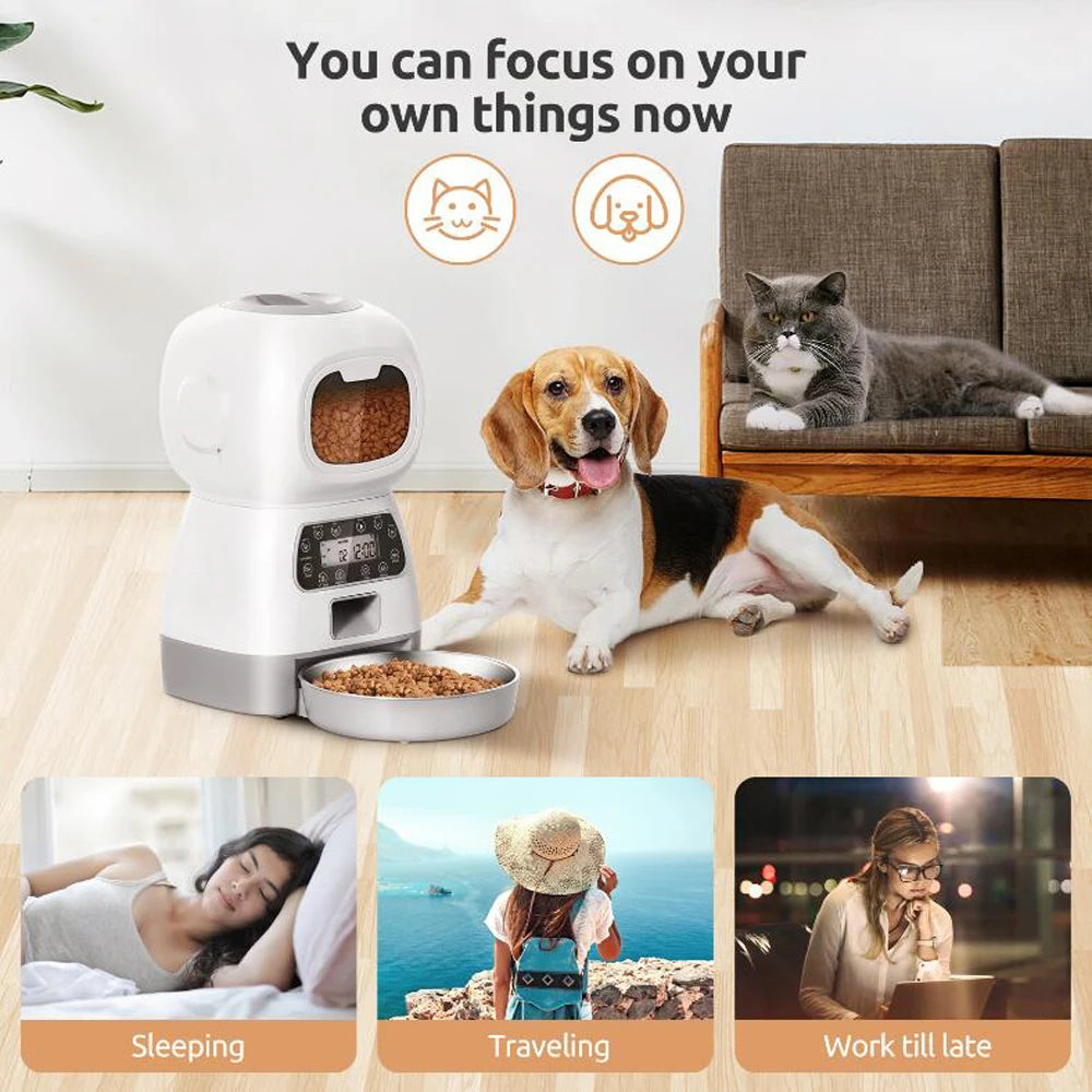 3.5L WiFi Smart Pet Feeder – Voice Recorder & Slow Feed 🐾📱