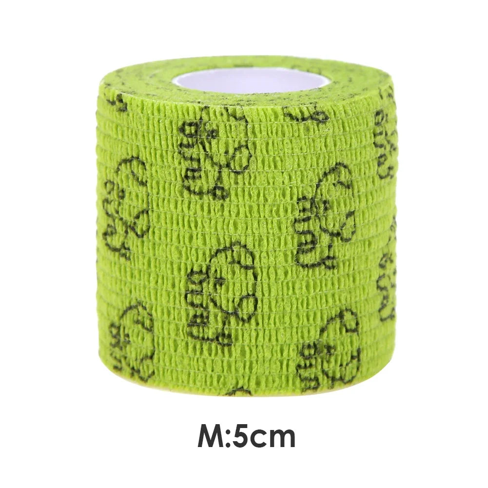 Rose Red Heart Pet Medical Bandage – Elastic First Aid Wrap for Dogs & Cats | Non-Woven Self-Adhesive Vet Tape