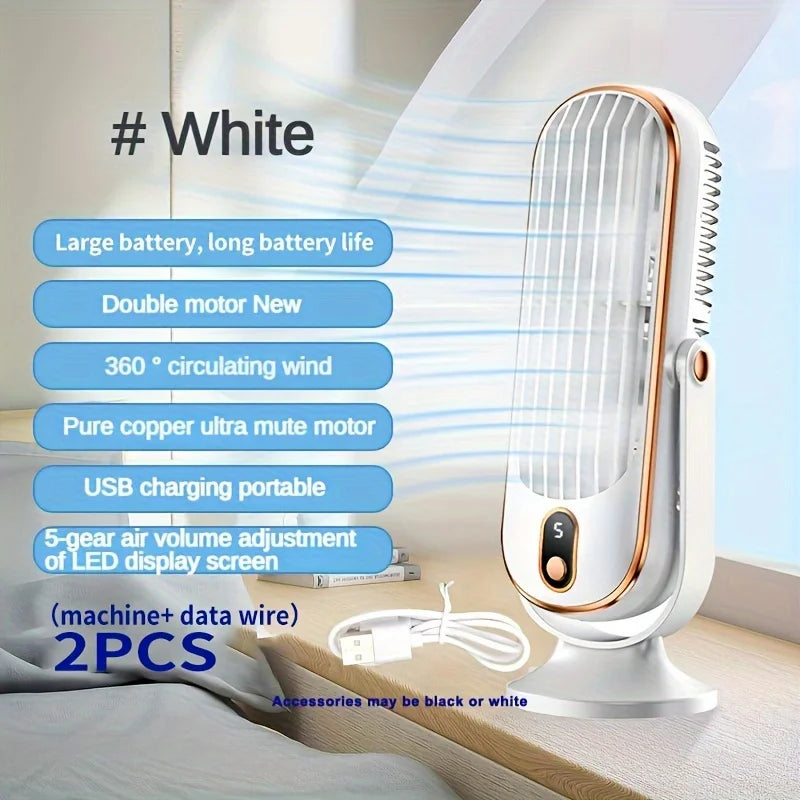 ❄️ 1PC Portable Air Conditioning Fan – 5-Speed Air Cooler with Large Battery, Dual Electric Motors, 720° Surround Cooling