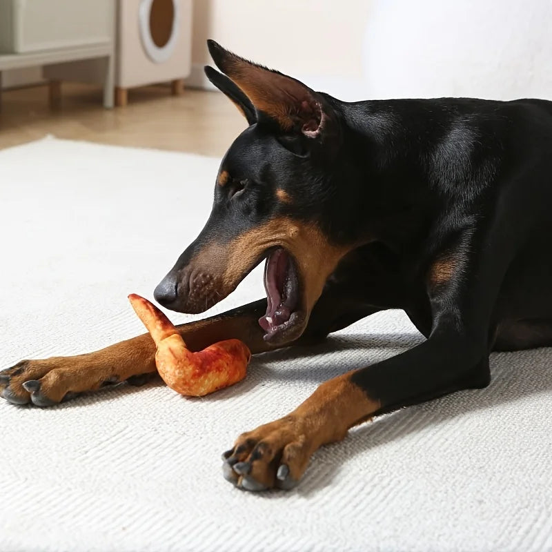 Meat Plush Dog Toy – Squeaky, Bite-Resistant Chew 🍖🐾