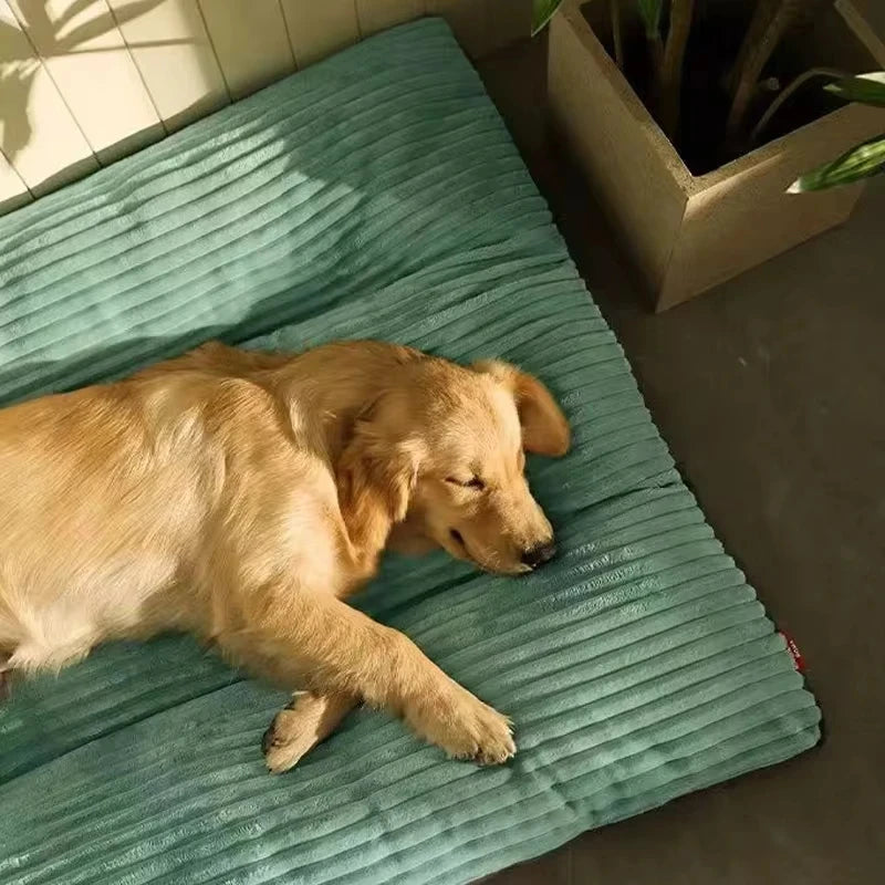 Winter Warm Corduroy Dog Bed – Soft Detachable Pet Sleeping Mat for Small, Medium & Large Dogs