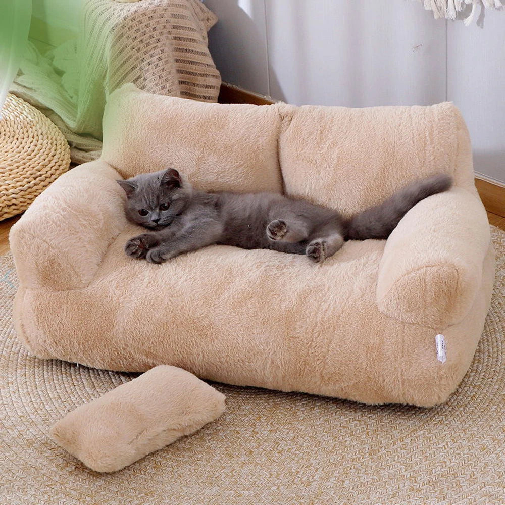 All-Season Pet Cat & Dog Sofa – Soft, Comfortable, Detachable & Washable Pet Couch