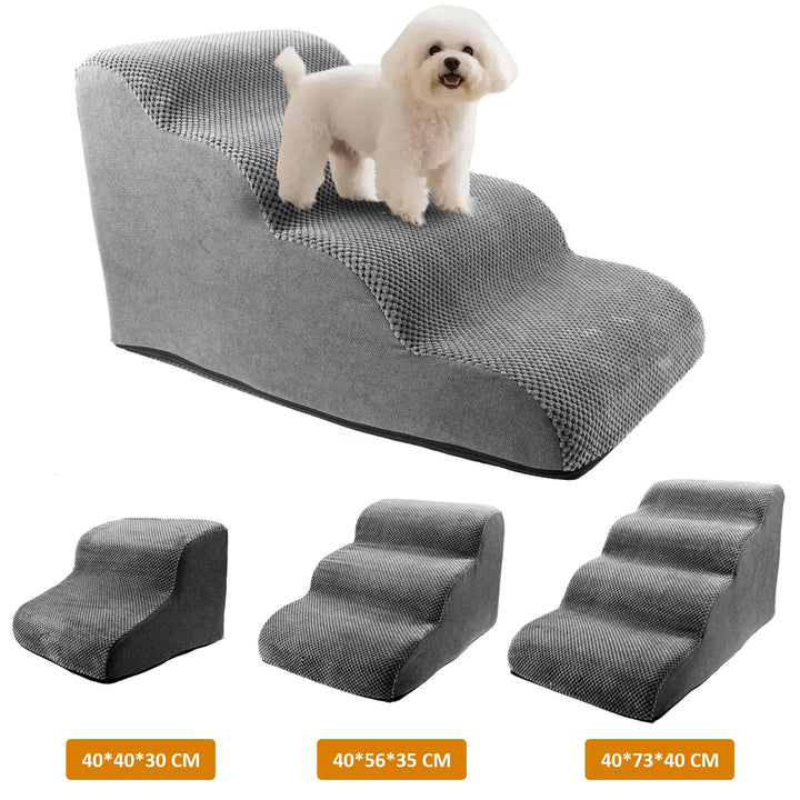 Curved Pet Ramp Stairs – Corduroy Steps for Small Dogs & Cats