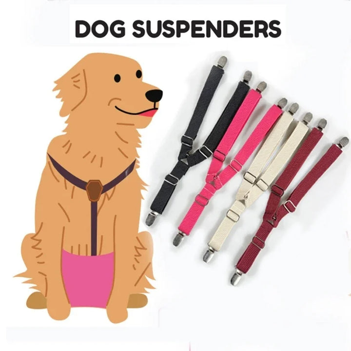Dog Diaper Suspenders 🐾 Adjustable Non-Slip Pet Nappy & Belly Band Holder
