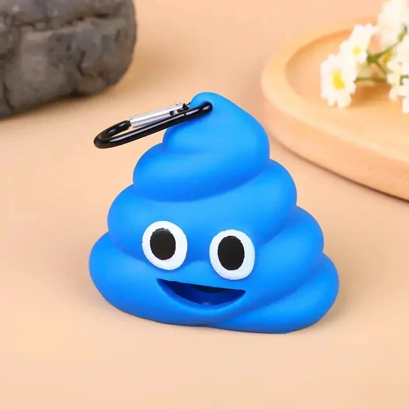 Funny Poop-Shaped Dog Waste Bag Dispenser – Portable Poop Bag Holder with Clip for Leash, Outdoor Walking & Travel