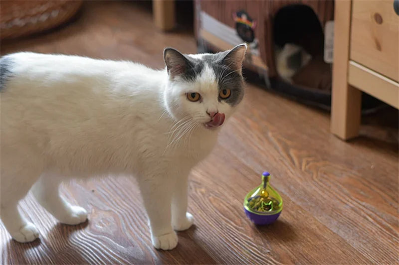 🐭 Interactive Mouse-Shaped Cat Treat Ball – Food Dispensing Tumbler Feeder