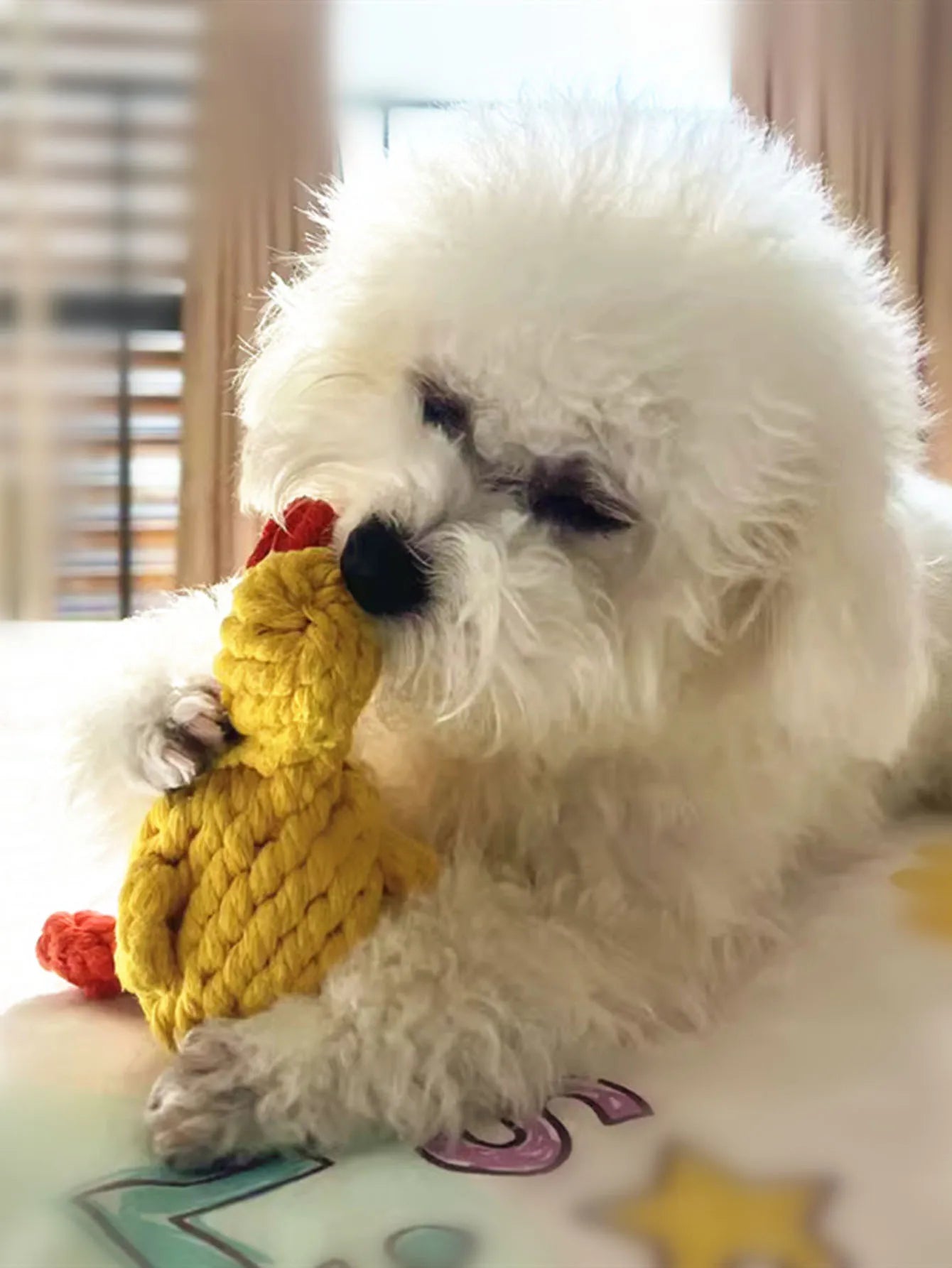 Hand-Woven Cotton Rope Animal Toy – Durable Knot Chew Toy for Small & Medium Dogs