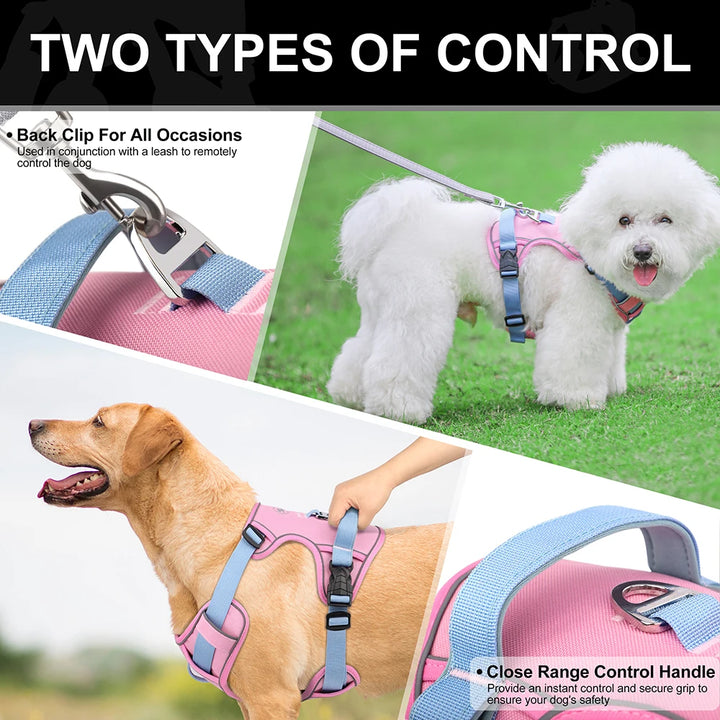 🐕 Mesh Breathable Reflective Dog Harness – Adjustable Nylon Training Vest for Small, Medium & Large Dogs