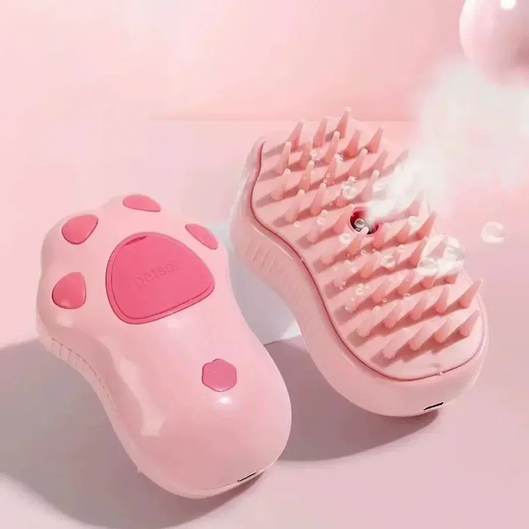 🧼 3-in-1 Pet Steam Brush – Electric Spray Grooming Comb for Cats & Dogs