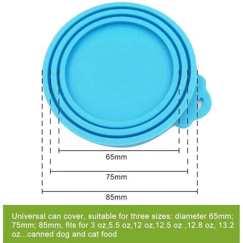 2pcs Reusable Pet Food Can Covers with Spoon – Silicone Lid Seal 🐾🥫