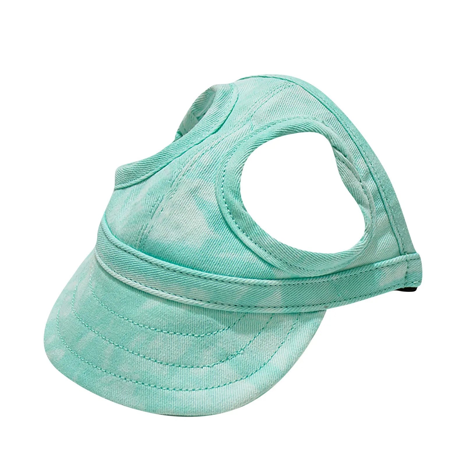 Small Dog Summer Baseball Cap – Oxford Fabric Puppy Visor Hat with Ear Holes, Adjustable Sun Protection Cap for Outdoor Use