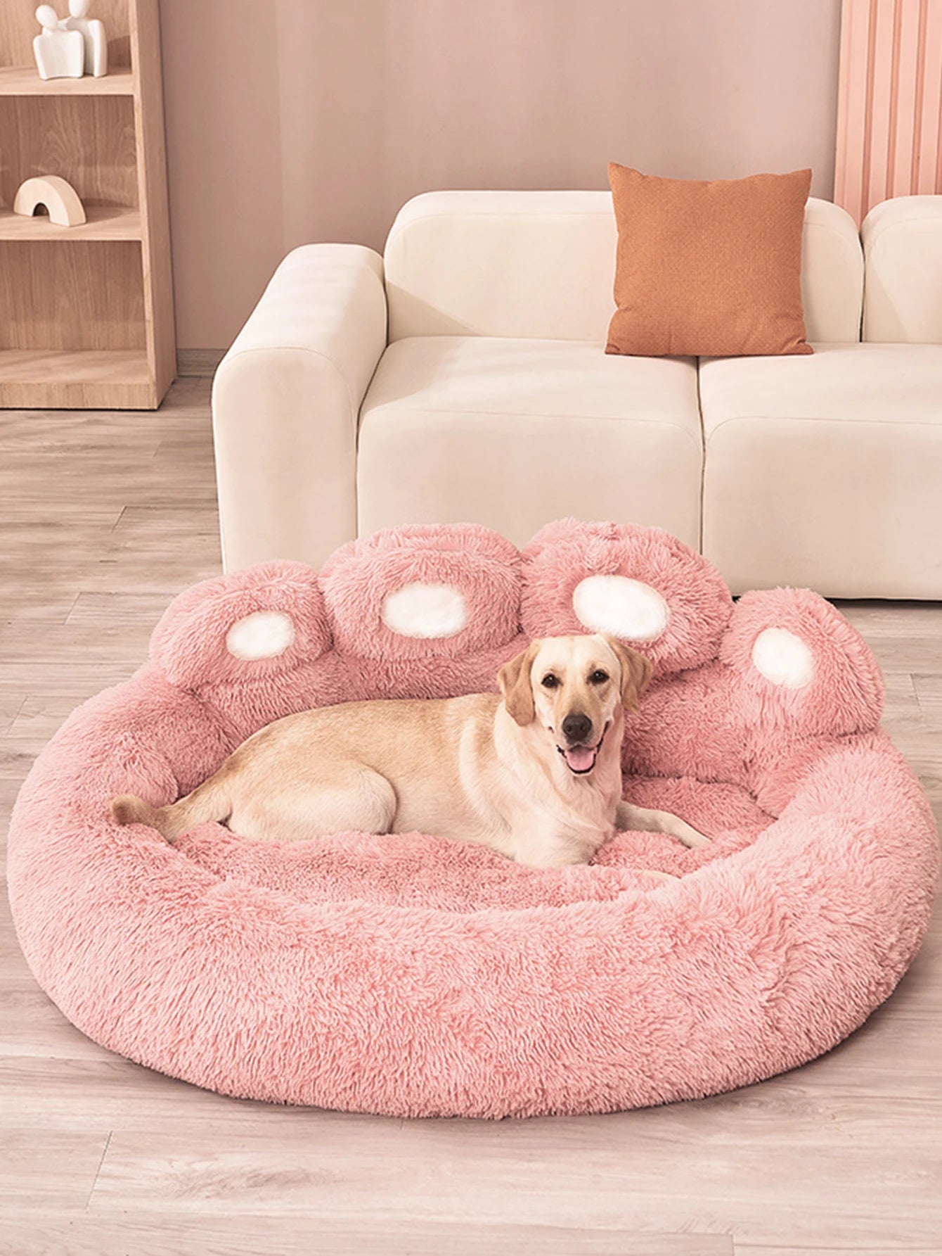 Cute Bear Paw Dog & Cat Bed – Soft Fluffy Pet Sofa Bed for Small to Large Pets