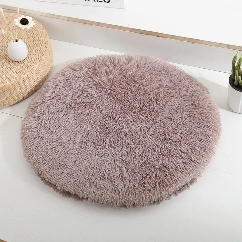 Soft Plush Round Cat Bed Mat – Cozy Fleece Sleeping Cushion for Cats & Small Dogs