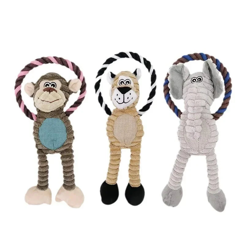 Squeaky Dog Plush Toy – Interactive Animal Chew Toy for Dogs, Teeth Cleaning Pet Toy