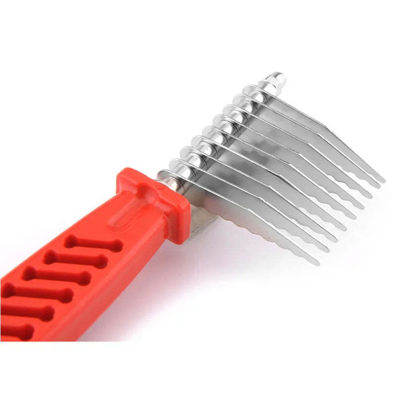 Open-Knot Dematting Comb & Razor Rake – Gentle Grooming Tool to Remove Knots, Mats & Tangles for Dogs & Cats