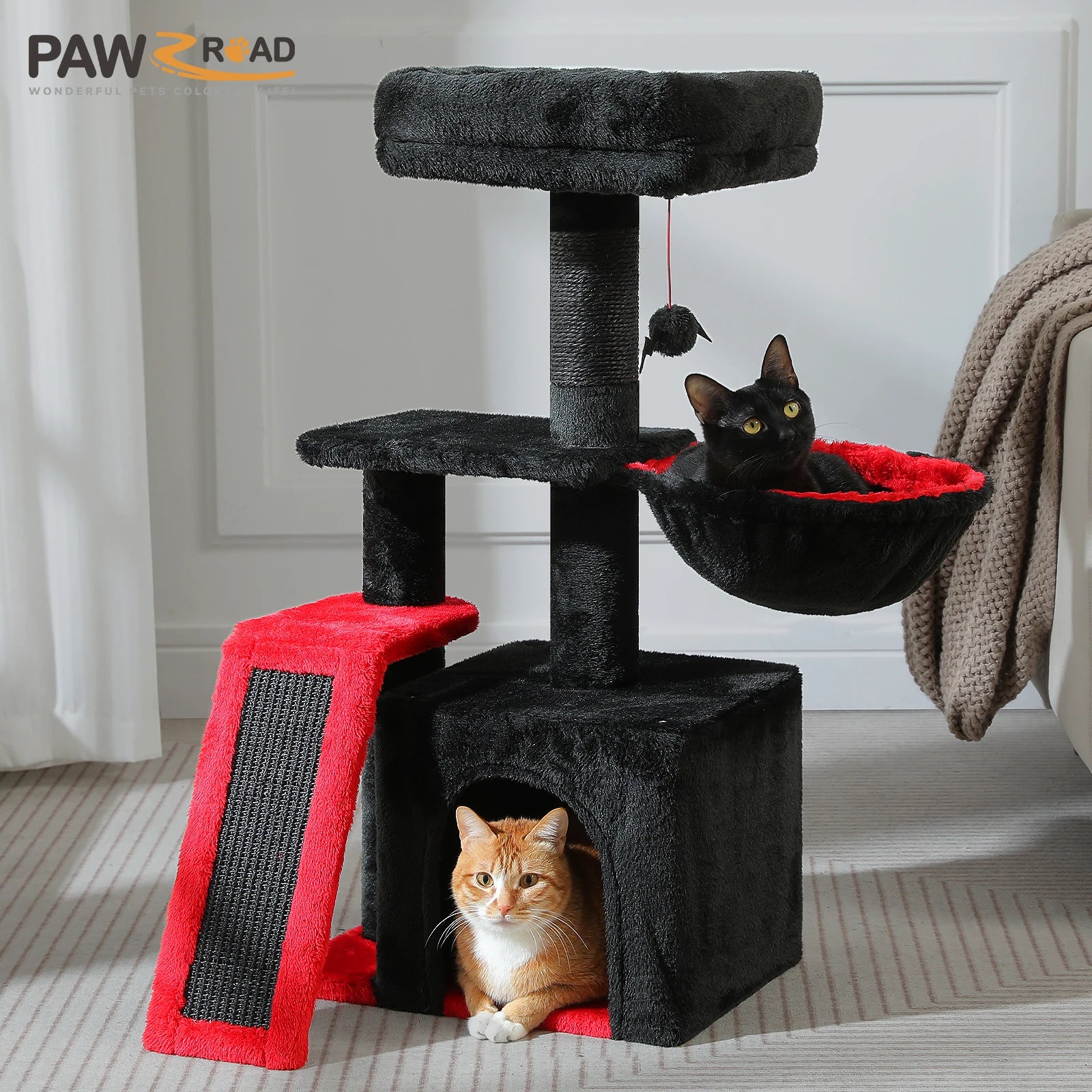 Cat Tree Tower – Scratching Posts, Hammock & Perch