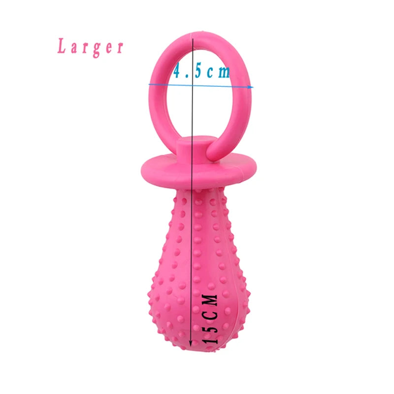 Pet Rubber Pacifier Dog Toy – Interactive Chew Soother for Dogs & Cats, Elastic Teeth Cleaning Toy