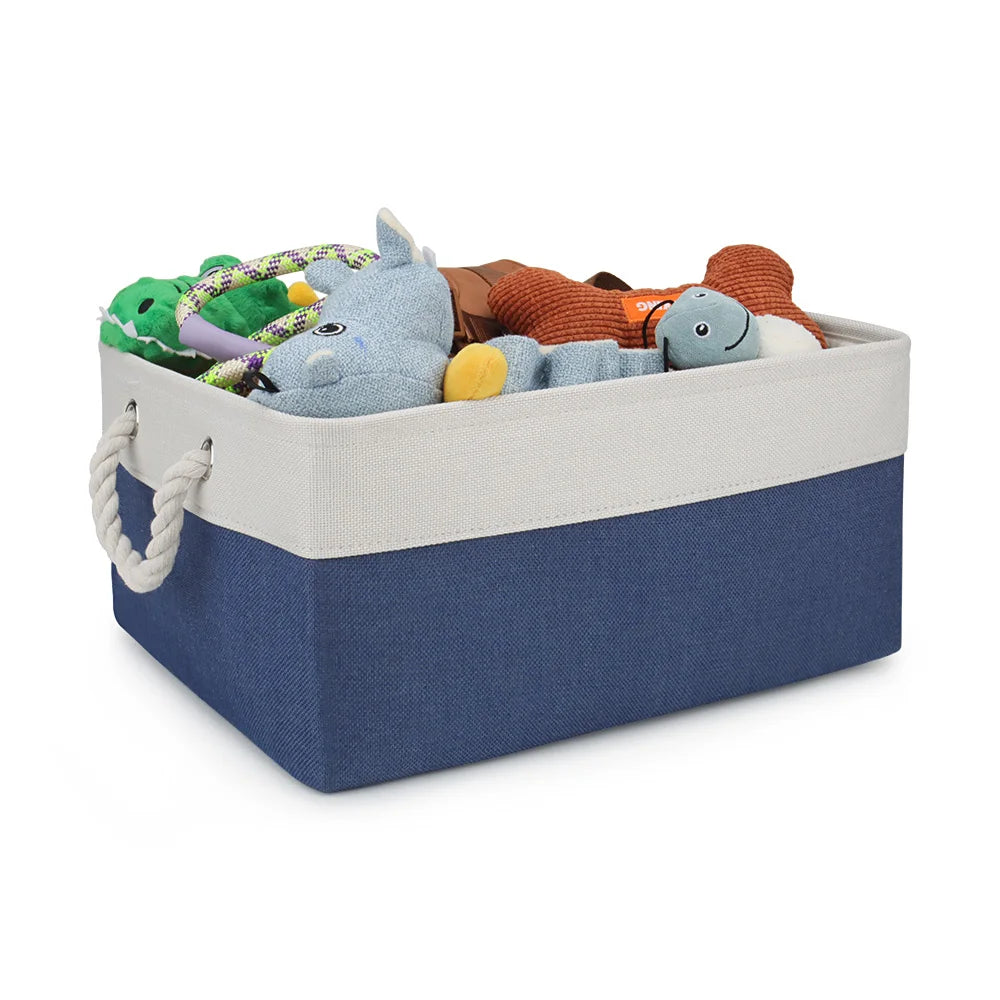 Dog Toy & Accessories Storage Basket – Organizer Bin for Pet Clothes, Leashes, Collars & Toys