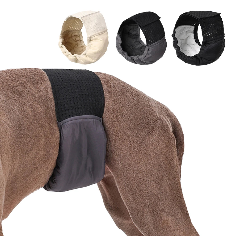 (3-Pack) Reusable Male Dog Diapers – Washable Belly Bands for Small to Large Dogs, Leakproof Puppy Nappies Wrap