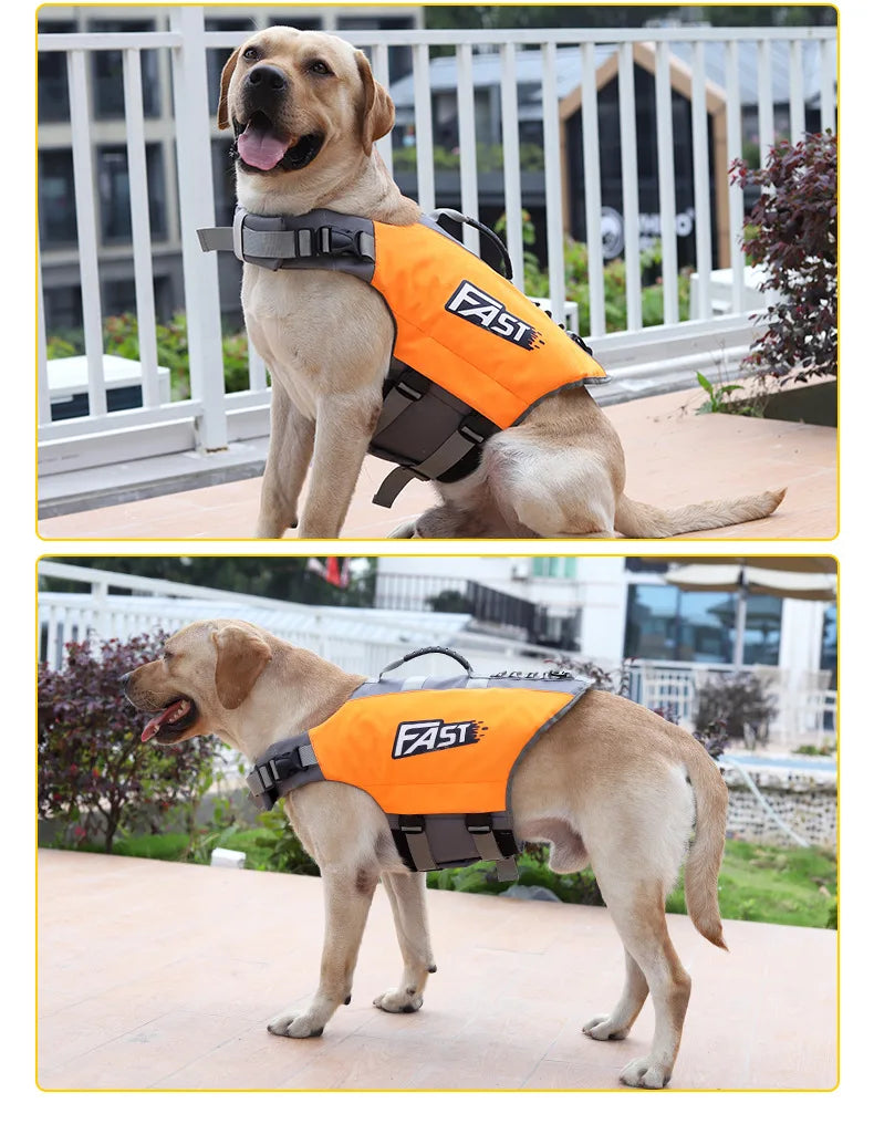 🛟 Pet Swimming Life Jacket – Reflective Adjustable Safety Vest for Dogs (Summer Surf & Pool Use)