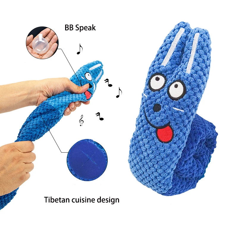 Dog Puzzle Feeder Toy – Foldable Snail Design with Squeaker